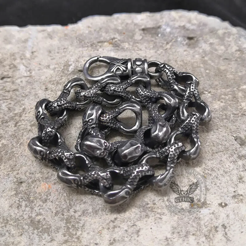 Skull Octopus Stainless Steel Biker Bracelet sold by GTHIC product image thumbnail 4