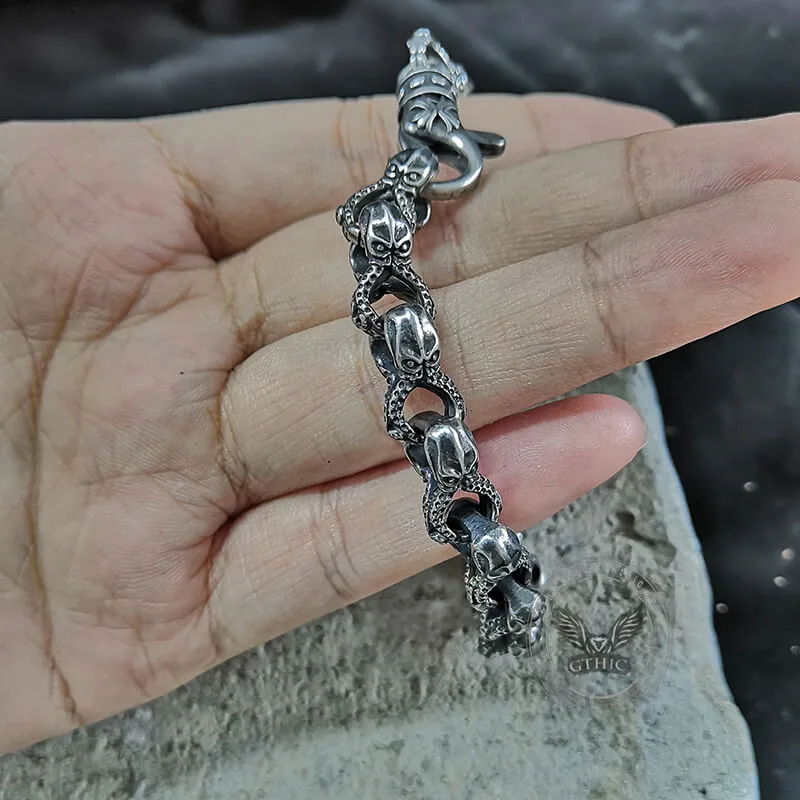Skull Octopus Stainless Steel Biker Bracelet sold by GTHIC product image thumbnail 2