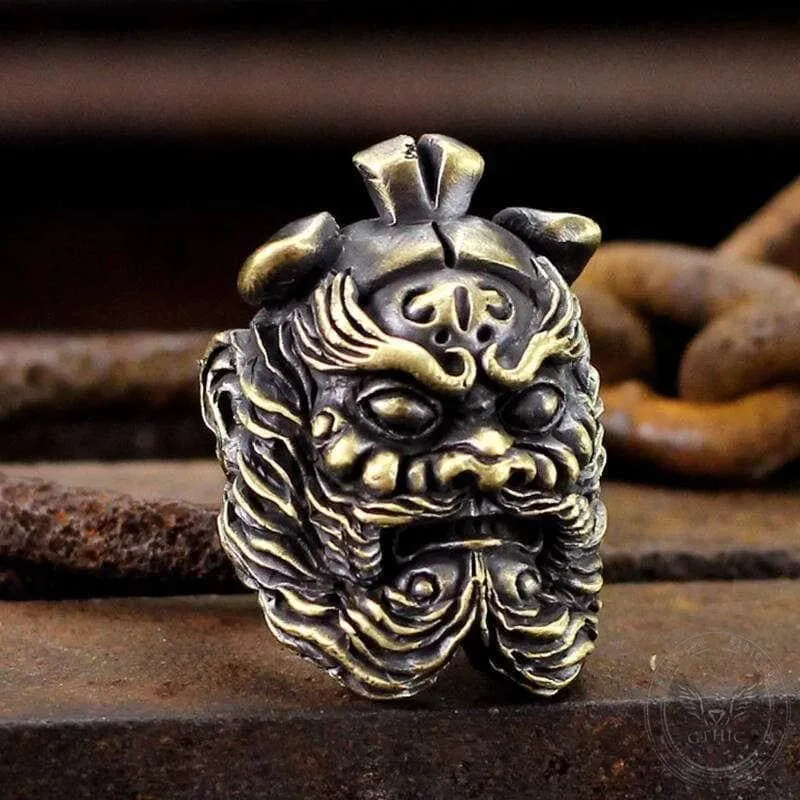Chinese Ghost Catcher Zhong Kui Brass Mythology Ring sold by GTHIC