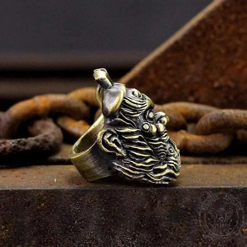 Chinese Ghost Catcher Zhong Kui Brass Mythology Ring sold by GTHIC product image thumbnail 5