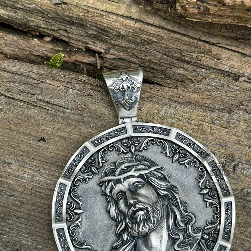 Two-sided Jesus Thorns Crown Sterling Silver Pendant sold by GTHIC product image thumbnail 2