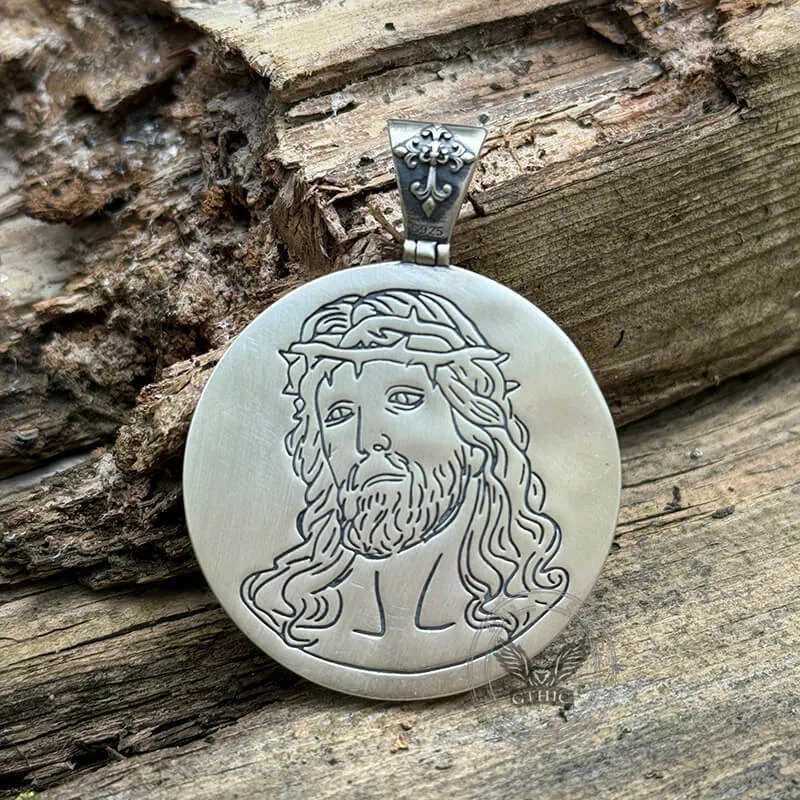 Two-sided Jesus Thorns Crown Sterling Silver Pendant sold by GTHIC product image thumbnail 3