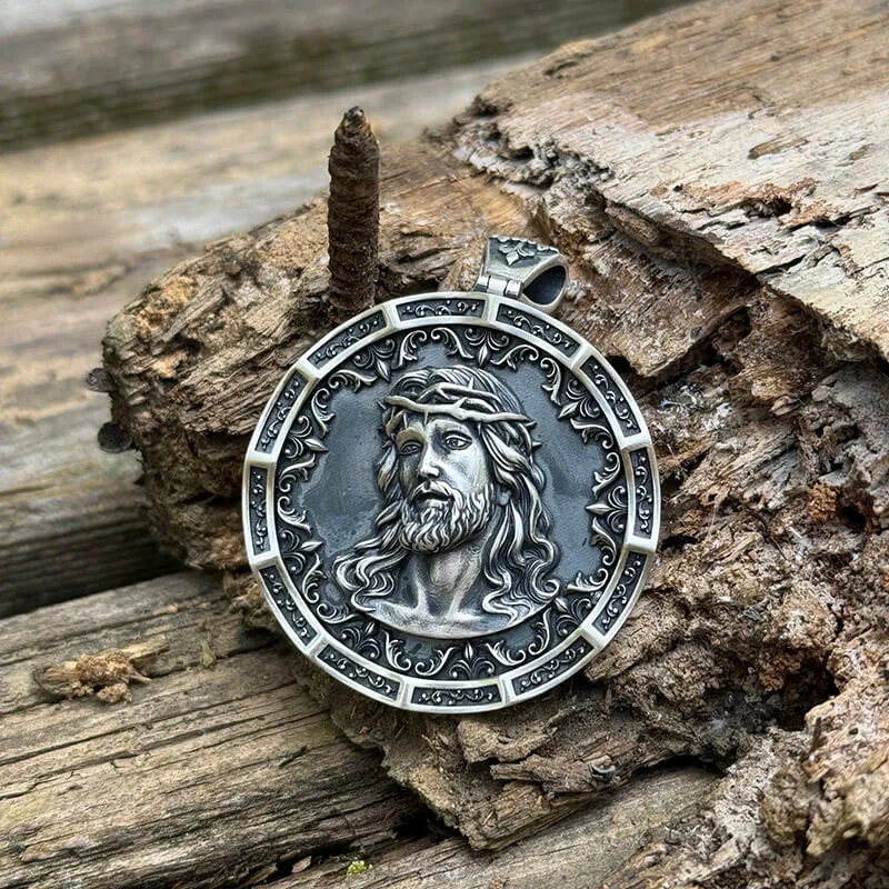 Two-sided Jesus Thorns Crown Sterling Silver Pendant sold by GTHIC