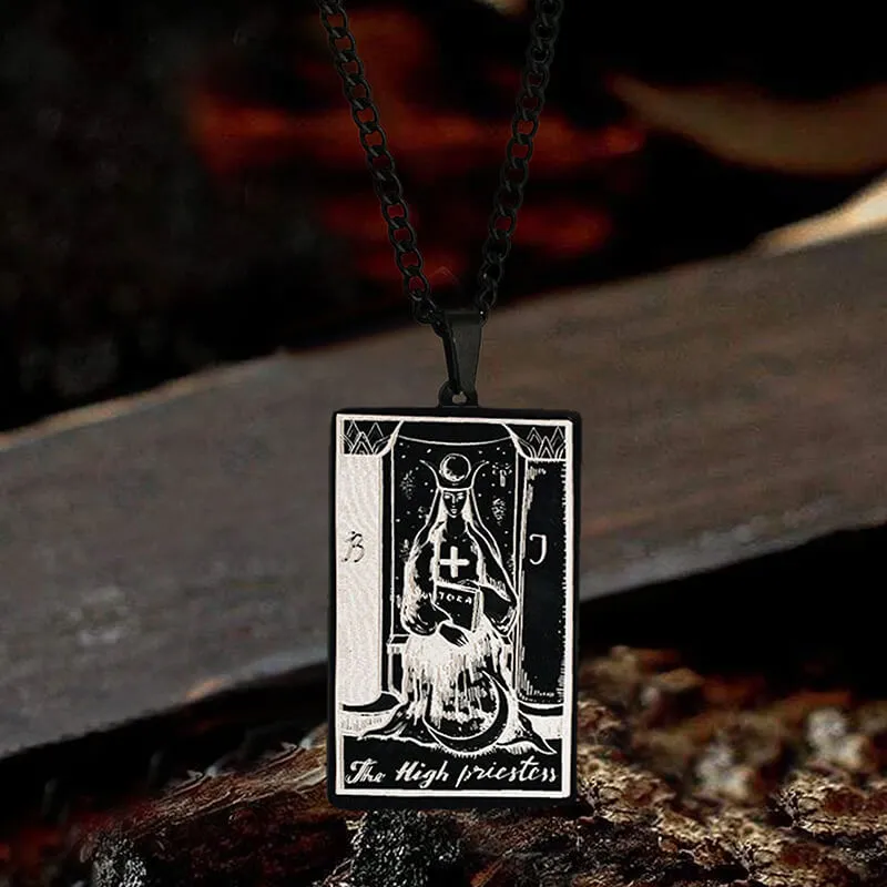 The High Priestess Tarot Card Stainless Steel Necklace sold by GTHIC product image thumbnail 3