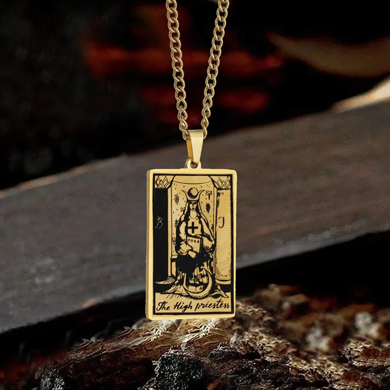 The High Priestess Tarot Card Stainless Steel Necklace sold by GTHIC product image thumbnail 2