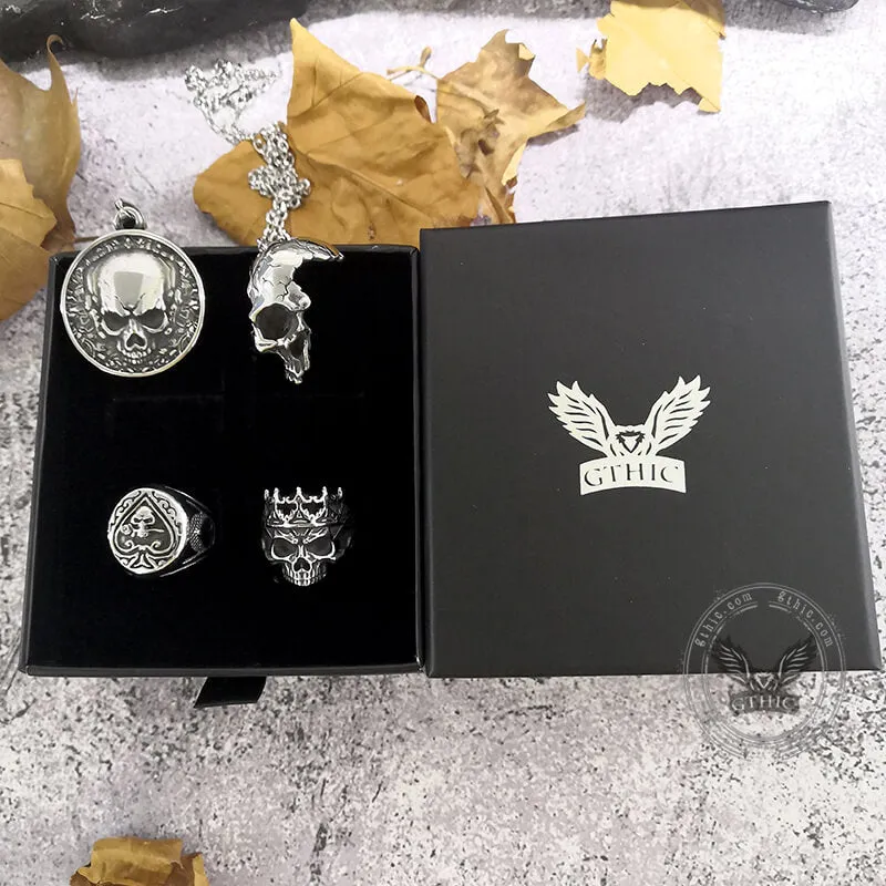 4 Pcs Stainless Steel Skull Jewelry Set sold by GTHIC product image thumbnail 2