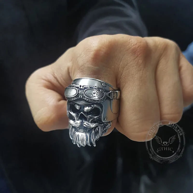 Helmet Skull Sterling Silver Ring sold by GTHIC product image thumbnail 2