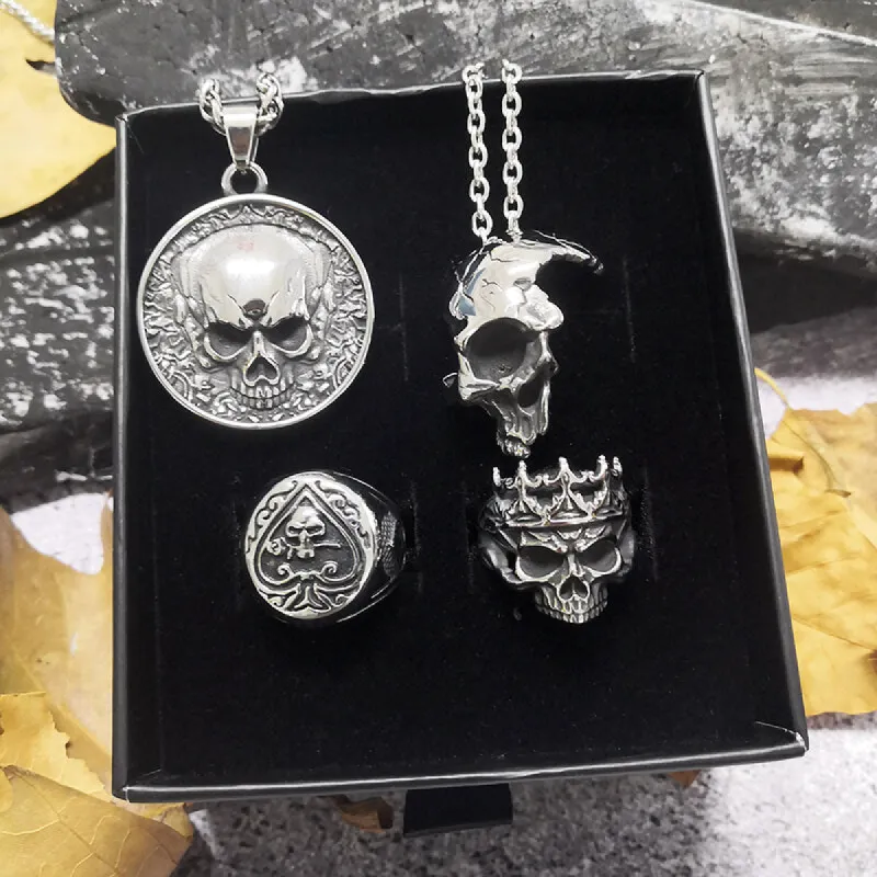 4 Pcs Stainless Steel Skull Jewelry Set sold by GTHIC