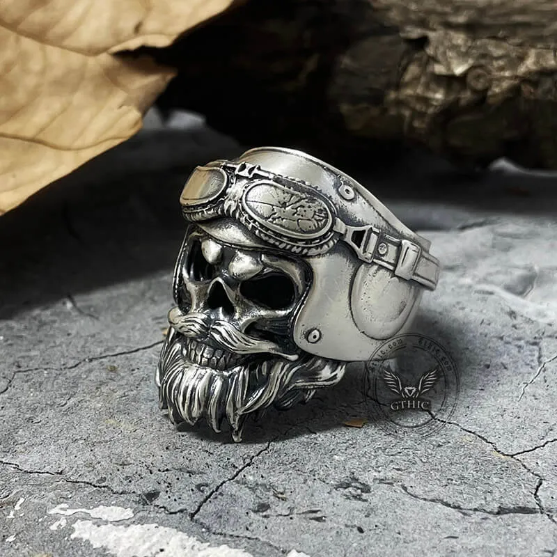 Helmet Skull Sterling Silver Ring sold by GTHIC product image thumbnail 3