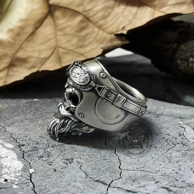 Helmet Skull Sterling Silver Ring sold by GTHIC product image thumbnail 4
