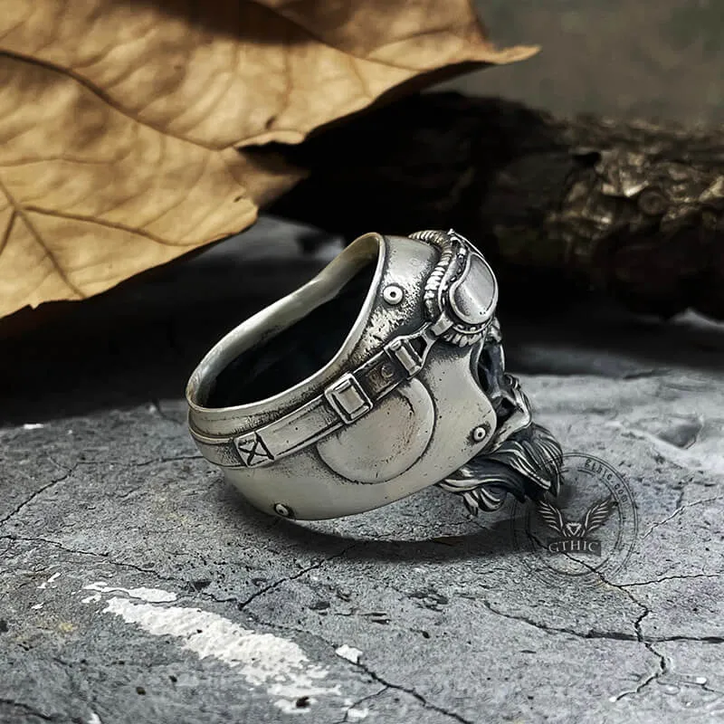 Helmet Skull Sterling Silver Ring sold by GTHIC product image thumbnail 5
