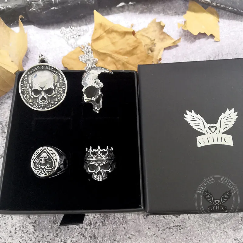 4 Pcs Stainless Steel Skull Jewelry Set sold by GTHIC product image thumbnail 3