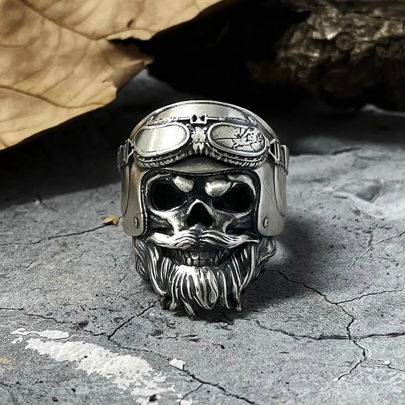 Helmet Skull Sterling Silver Ring sold by GTHIC