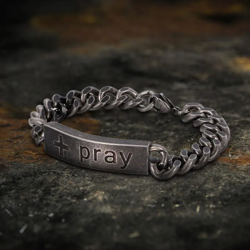 Simple Cross Prayer Men's Bracelet sold by GTHIC