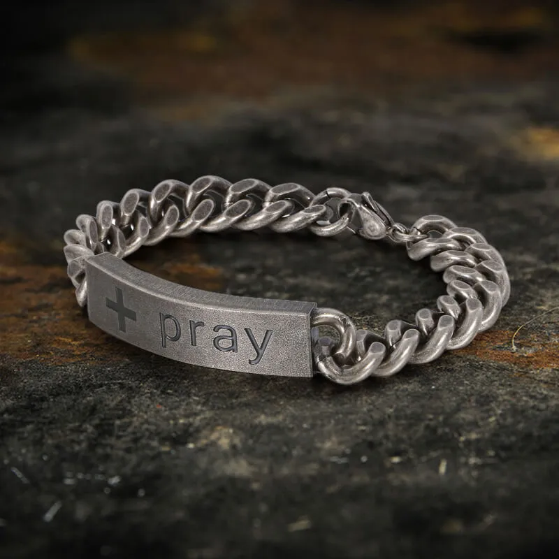 Simple Cross Prayer Men's Bracelet sold by GTHIC product image thumbnail 3