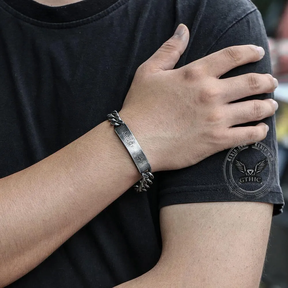 Simple Cross Prayer Men's Bracelet sold by GTHIC product image thumbnail 2