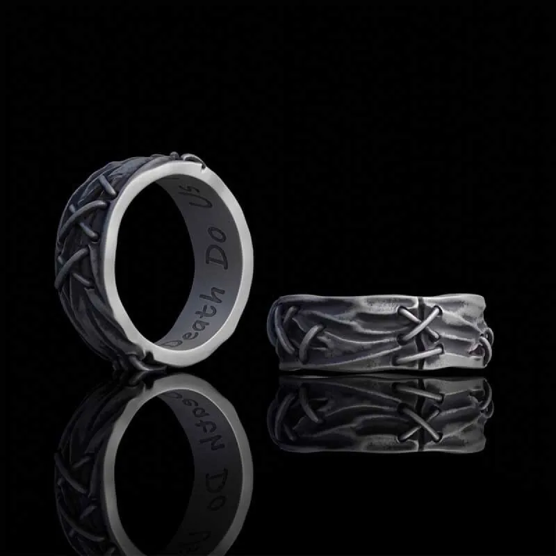Crack Sew Knot Sterling Silver Ring sold by GTHIC