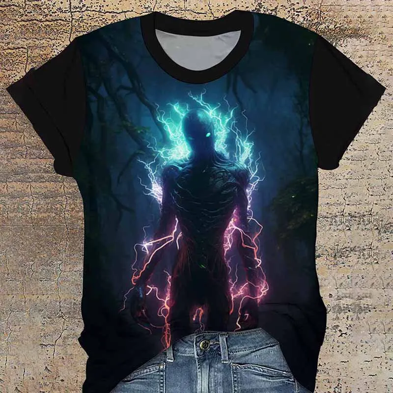 Gothic Creature Forest Round Neck T-Shirt sold by GTHIC