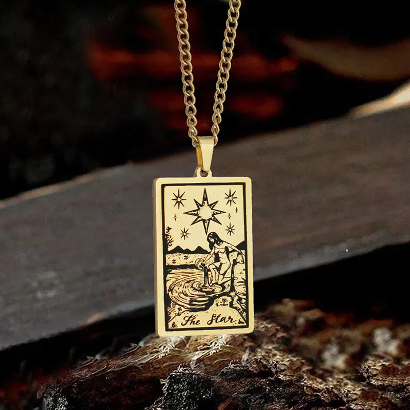 The Star Major Arcana Tarot Stainless Steel Necklace sold by GTHIC product image thumbnail 3