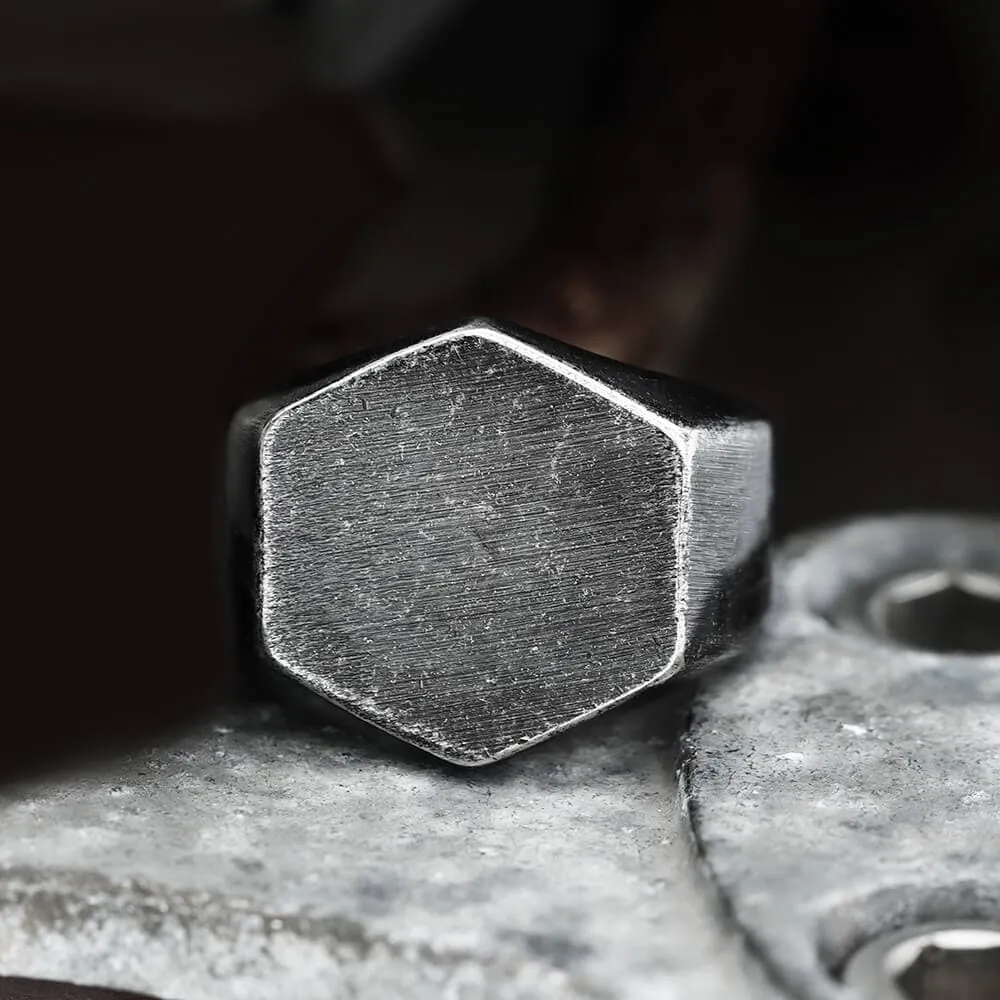 Classic Hexagon Stainless Steel Ring sold by GTHIC product image thumbnail 3