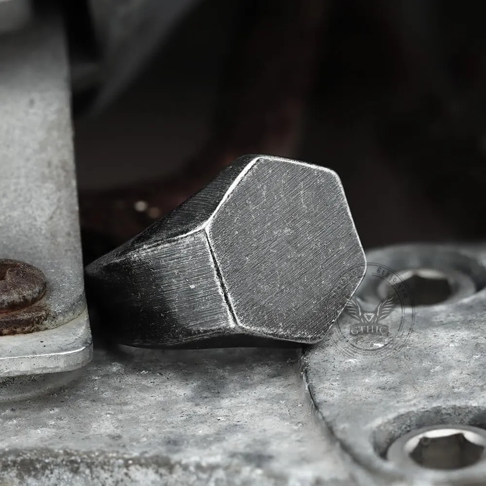 Classic Hexagon Stainless Steel Ring sold by GTHIC product image thumbnail 5