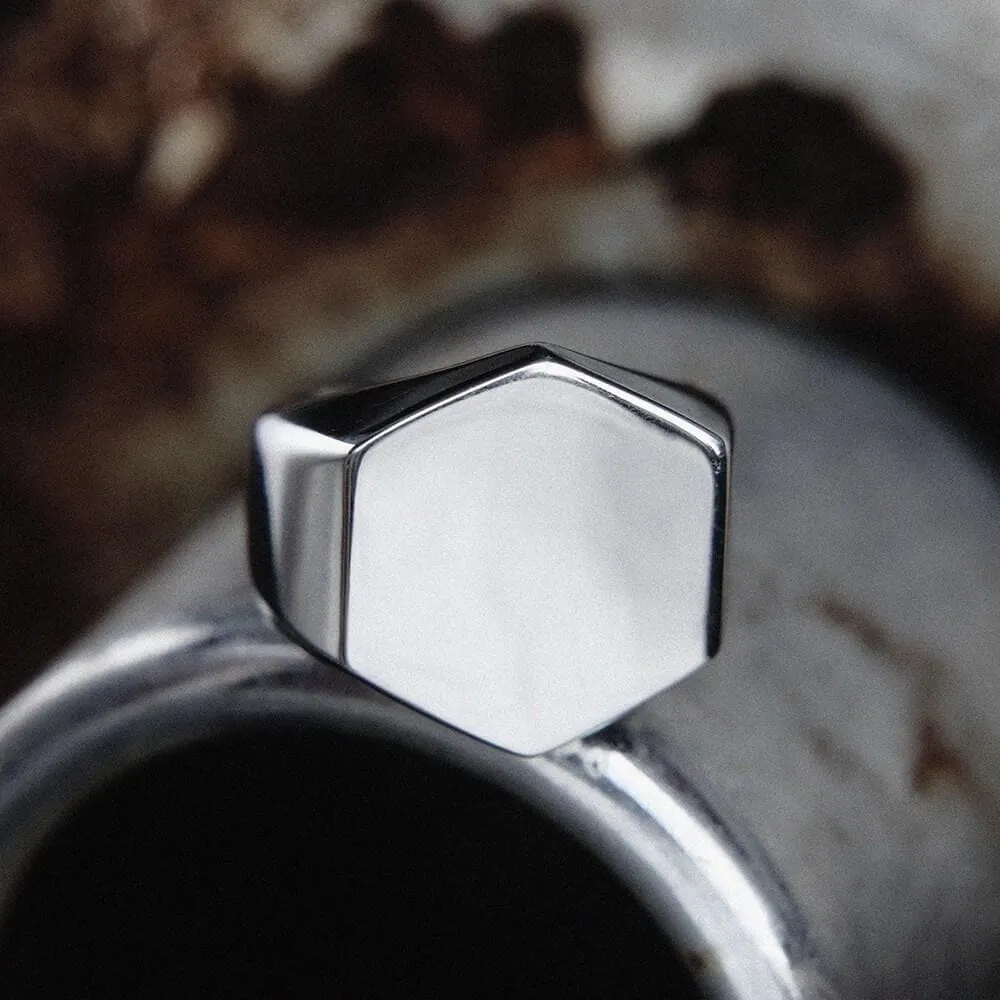 Classic Hexagon Stainless Steel Ring sold by GTHIC product image thumbnail 4