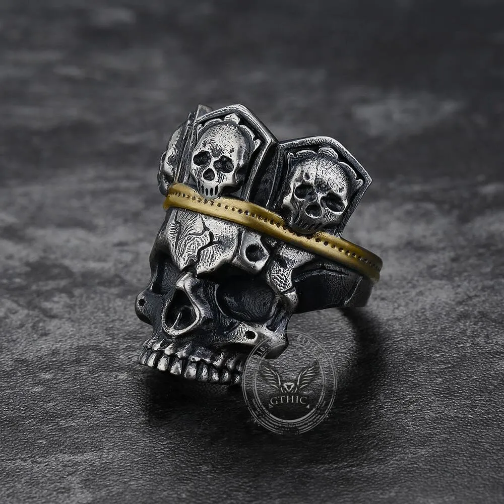 King Skull Crown Sterling Silver Brass Ring sold by GTHIC product image thumbnail 5