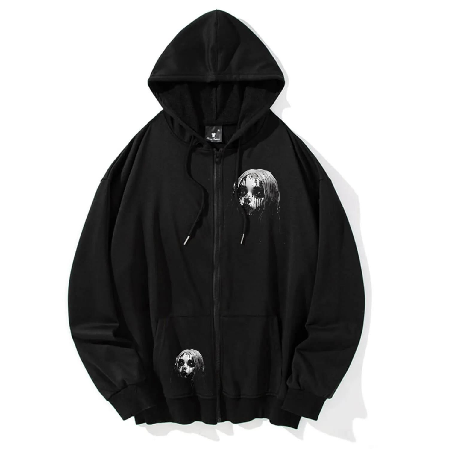 Horror Goth Girl Print Hoodie Coat sold by GTHIC