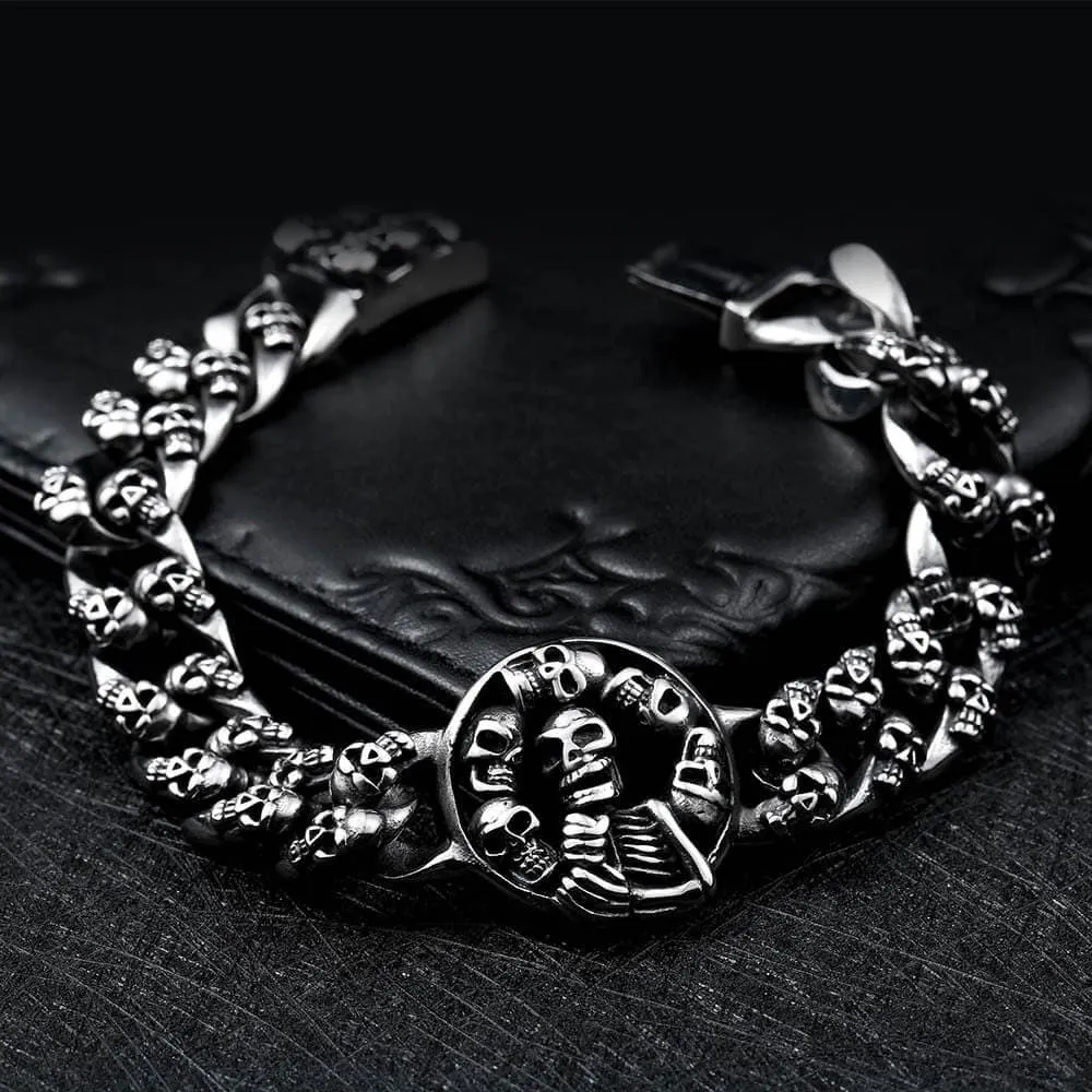 Wisdom Stainless Steel Skull Bracelet sold by GTHIC product image thumbnail 3
