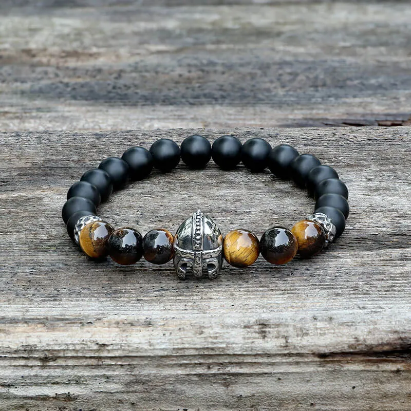 Spartan Stainless Steel Stone Bead Bracelet sold by GTHIC