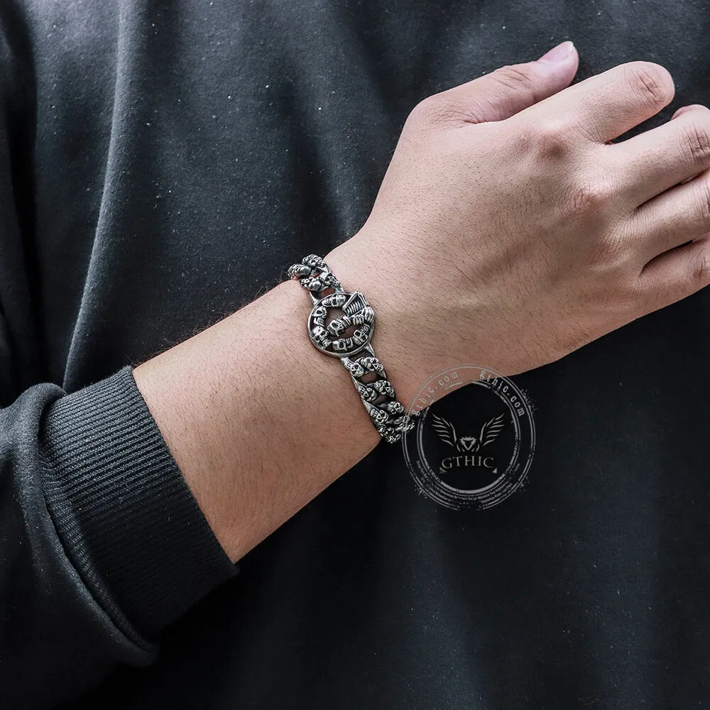 Wisdom Stainless Steel Skull Bracelet sold by GTHIC product image thumbnail 5