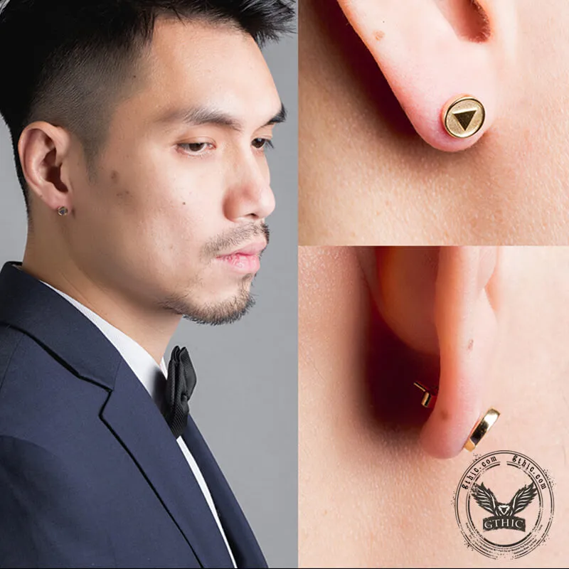 Triangle Geometric 18K Gold Stud Earrings sold by GTHIC product image thumbnail 3