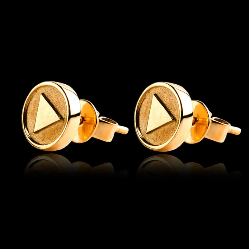 Triangle Geometric 18K Gold Stud Earrings sold by GTHIC product image thumbnail 4