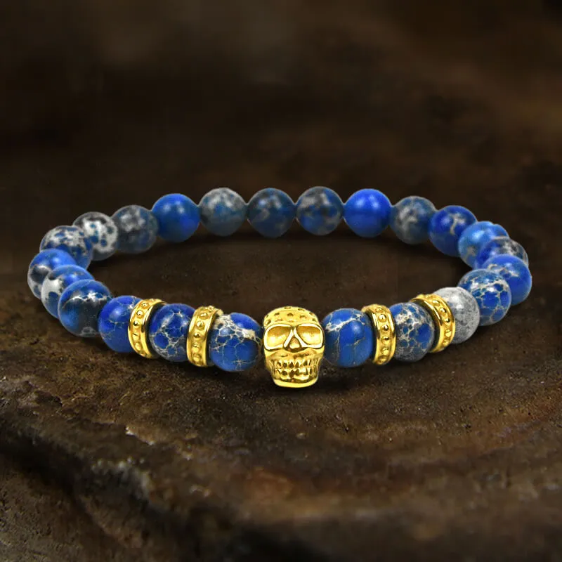 Volcanic Rock Stainless Steel Skull Bracelet sold by GTHIC product image thumbnail 3