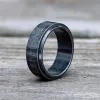 Viking Runes Carved Stainless Steel Spinner Ring sold by GTHIC