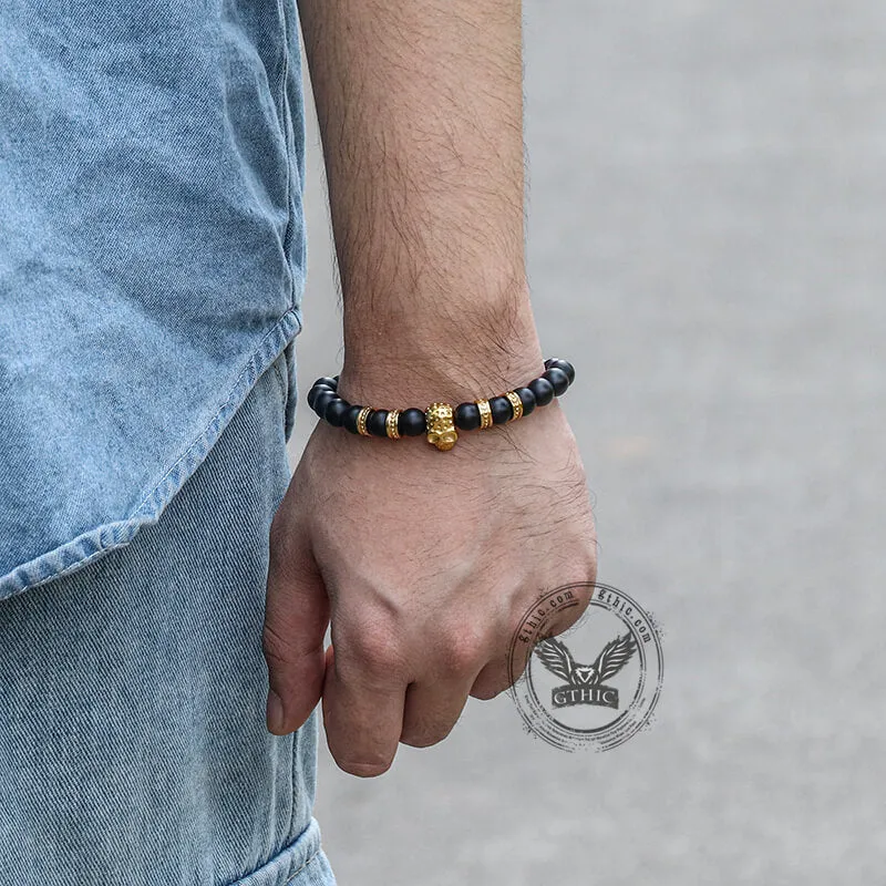 Volcanic Rock Stainless Steel Skull Bracelet sold by GTHIC product image thumbnail 2