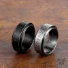 Viking Runes Carved Stainless Steel Spinner Ring sold by GTHIC