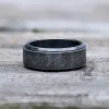 Viking Runes Carved Stainless Steel Spinner Ring sold by GTHIC