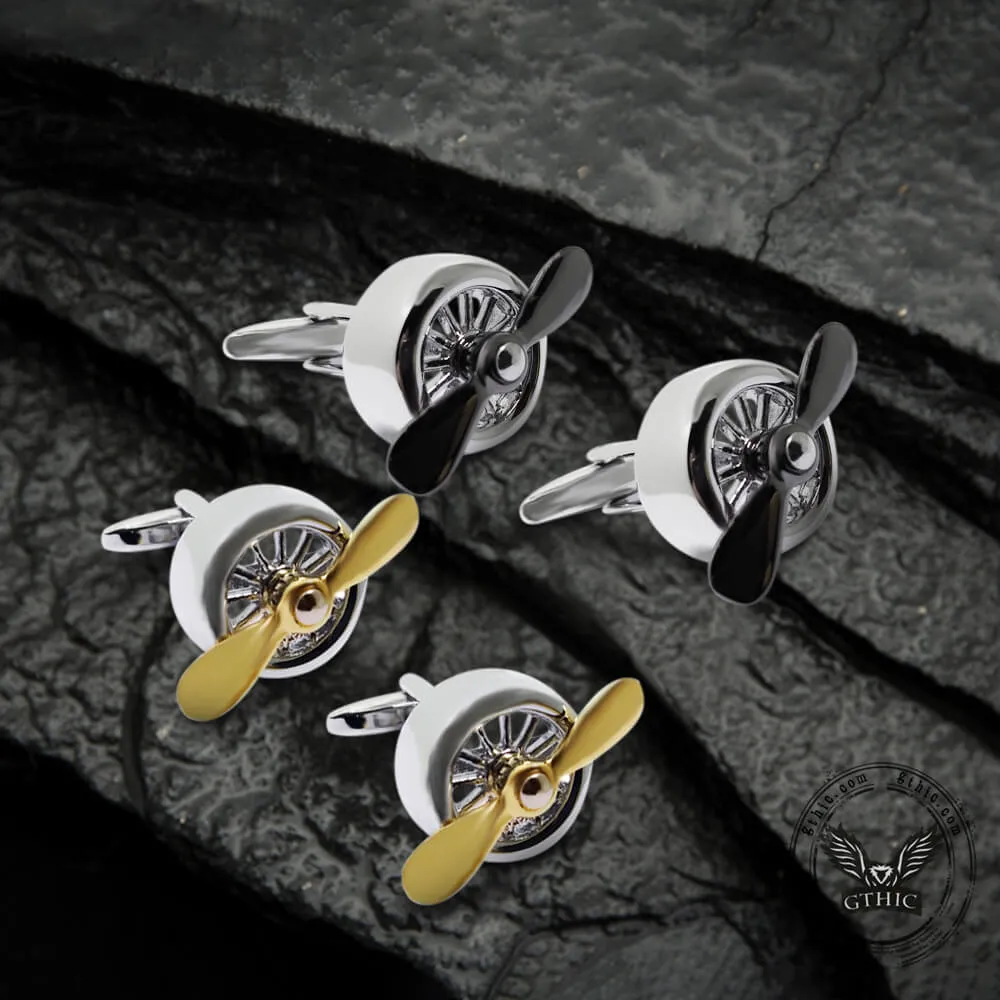 Retro Propeller Brass Cufflinks sold by GTHIC product image thumbnail 2