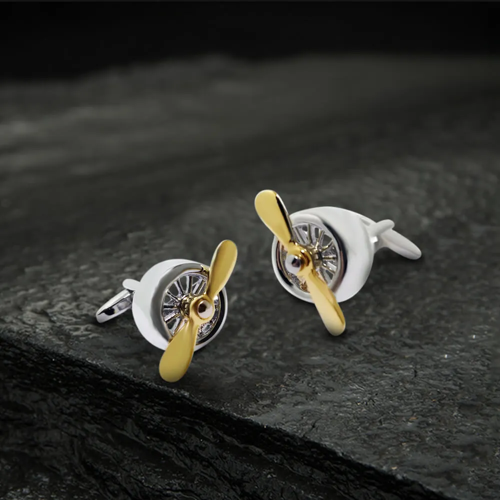 Retro Propeller Brass Cufflinks sold by GTHIC product image thumbnail 3