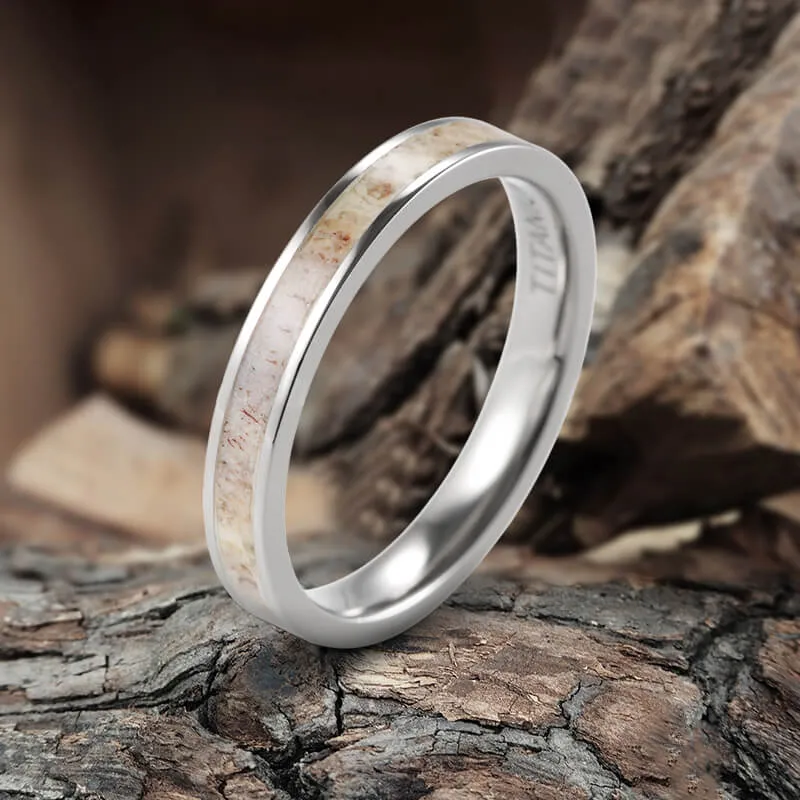Antler Inlaid Titanium Band Ring sold by GTHIC