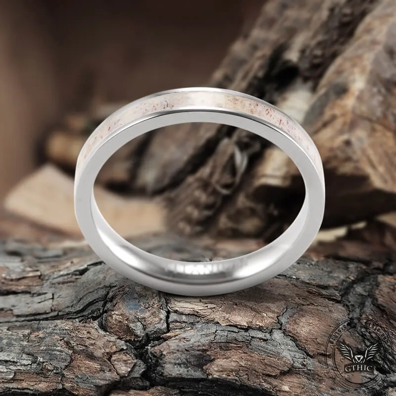 Antler Inlaid Titanium Band Ring sold by GTHIC product image thumbnail 2