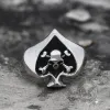 Spades Stainless Steel Skull Ring sold by GTHIC