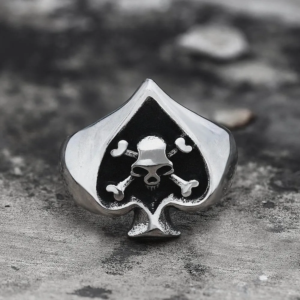 Spades Stainless Steel Skull Ring sold by GTHIC