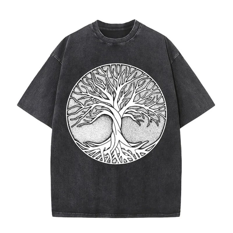 Tree Of Life Totem Viking Washed T-shirt sold by GTHIC