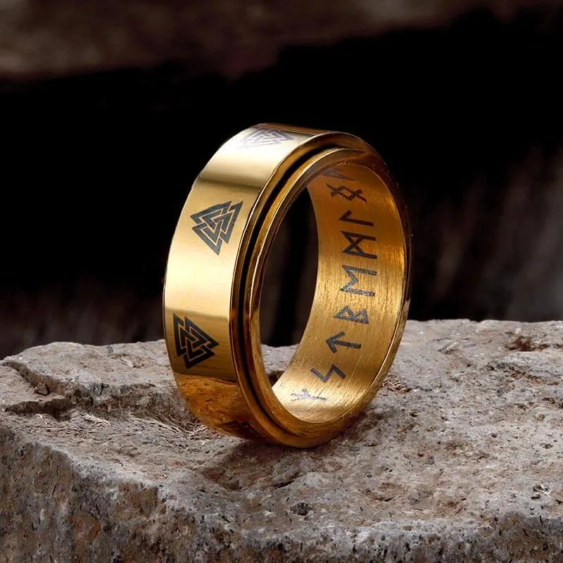 Valknut Runes Stainless Steel Spinner Ring sold by GTHIC product image thumbnail 4