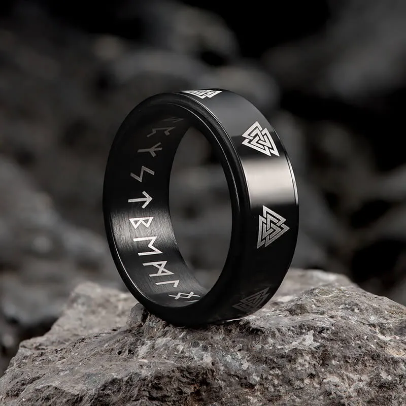 Valknut Runes Stainless Steel Spinner Ring sold by GTHIC product image thumbnail 5