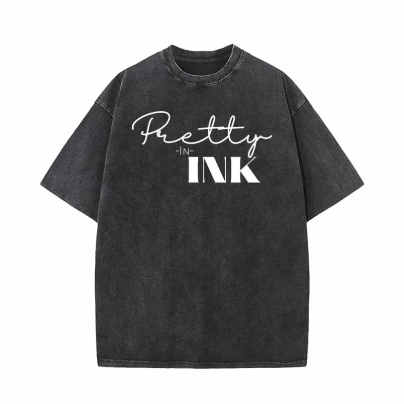 Pretty In Ink Print Vintage Washed T-shirt sold by GTHIC