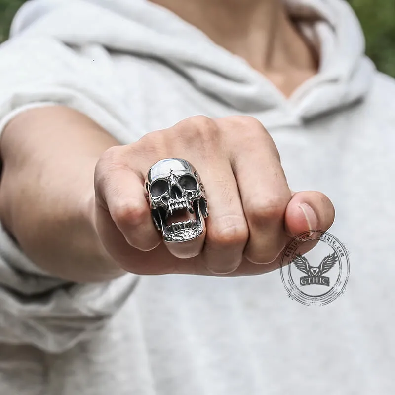Roaring Stainless Steel Skull Ring sold by GTHIC product image thumbnail 2