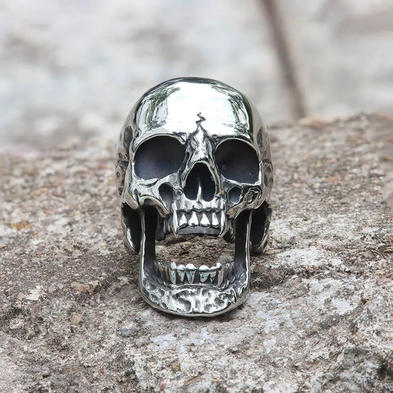 Roaring Stainless Steel Skull Ring sold by GTHIC